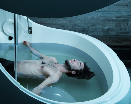 man in floatation tank man in floatation tank